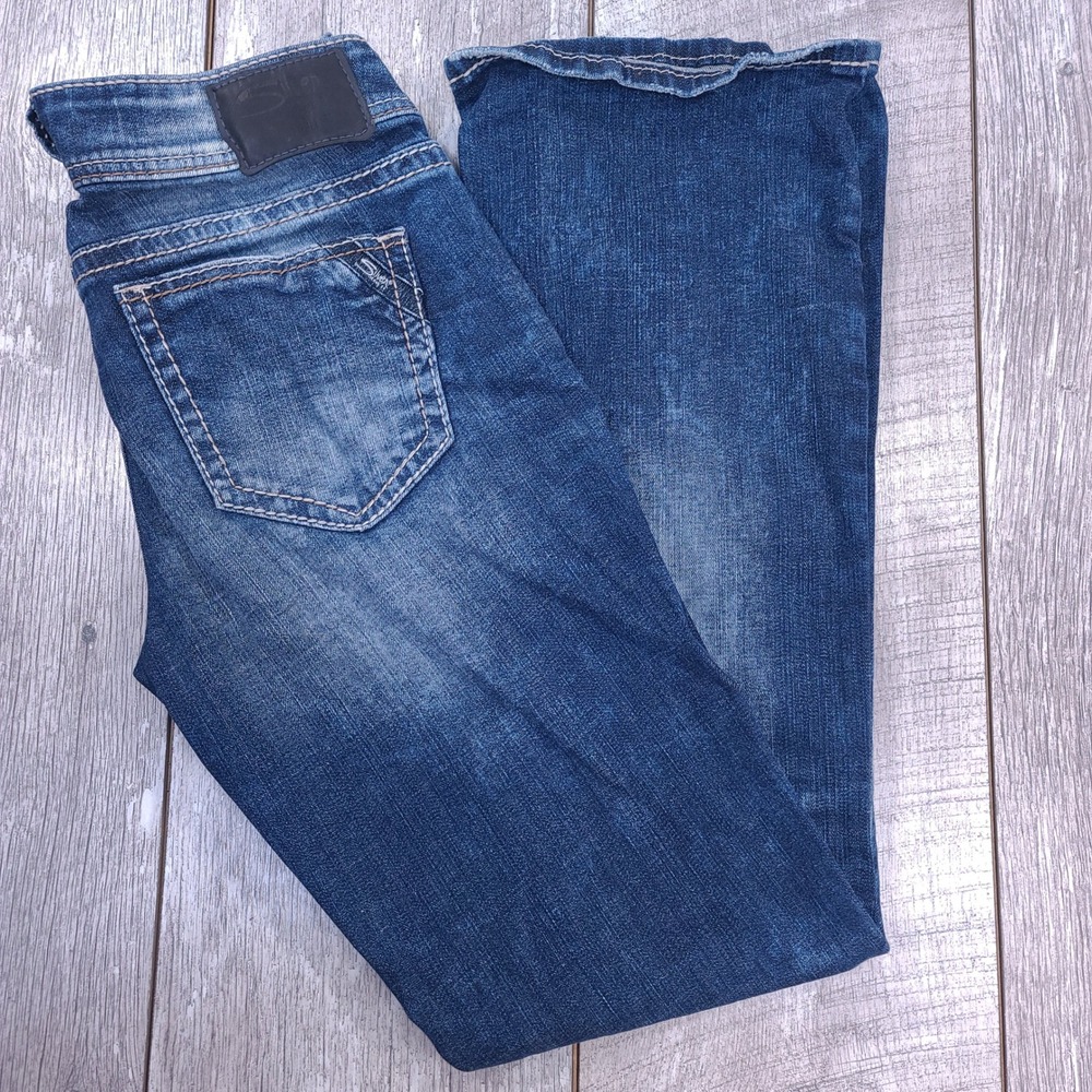 Silver Jeans Suki Mid Boot Womens Size 28x31 Blue Super Stretch Denim Pants